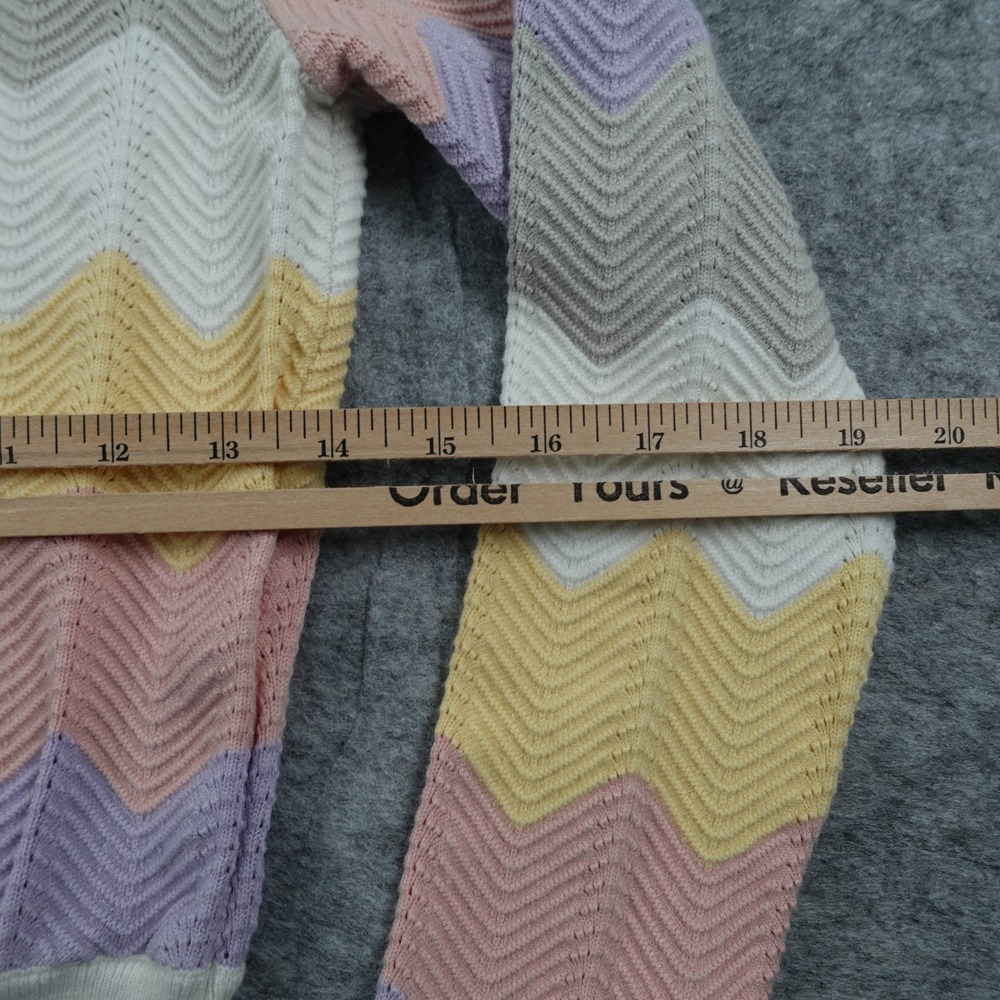 Ronny Kobo Sweater Womens Small Multicolor Pastel Jada Chevron Knit Striped Crew - Picture 8 of 10